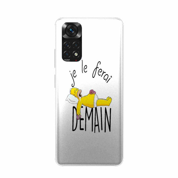 Coque portable Xiaomi Redmi Note 11 Je le Ferai demain Homer donuts