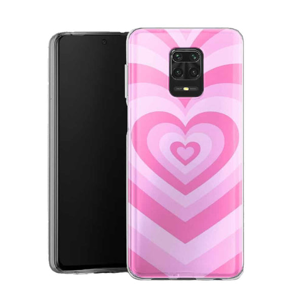 Coque Xiaomi Note 9 Coeur Rose | Housse Silicone, Etui Antichoc / Motif Girly