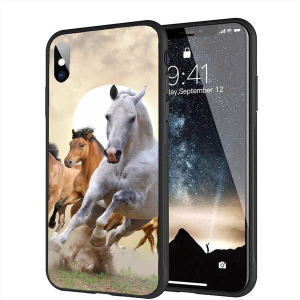Chevaux au Galop - Coque personnalisée iPhone X, Xr, Xs, iPhone 11, SE 2020, iPhone 8, iPhone 8 Plus