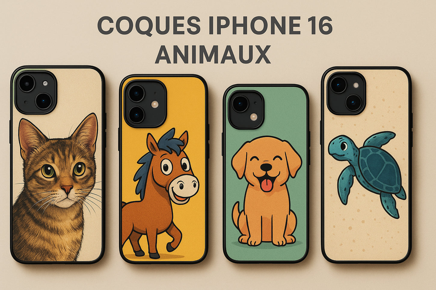 coques pour iphone 16 motifs animaux