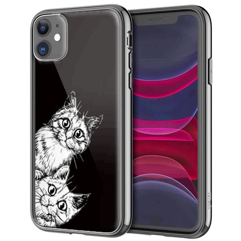 coco chat téléphone: Coque pour iPhone personnalisée Motif Coco Chat en Verre Trempé