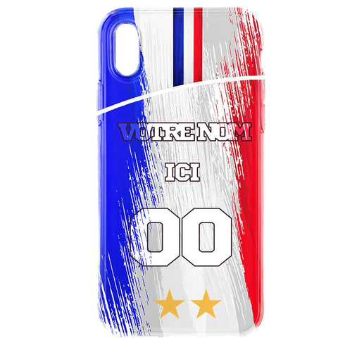Coque iPhone XR équipe de France Football personnalisable