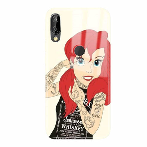 Coque Hybride Huawei P30 LITE Personnalisée Ariel Tattoo Jack Daniels ( Verre Trempe )