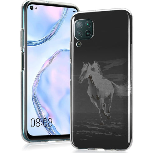 Cheval Noir et Blanc | Coque pour Huawei P40, P40 Lite, P40 Pro, P40 LITE E | antichocs Silicone MaCoquePerso