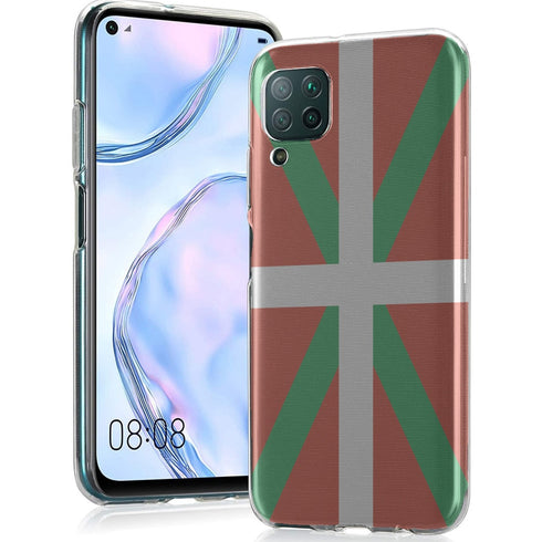 Pays Basque | Huawei P40, P40 Lite, P40 Pro, P40 LITE E | Coque Bumper Silicone Drapeau Basque | Antichocs MaCoquePerso