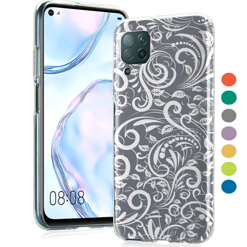 Coque P40 Lite Ardoise Floral