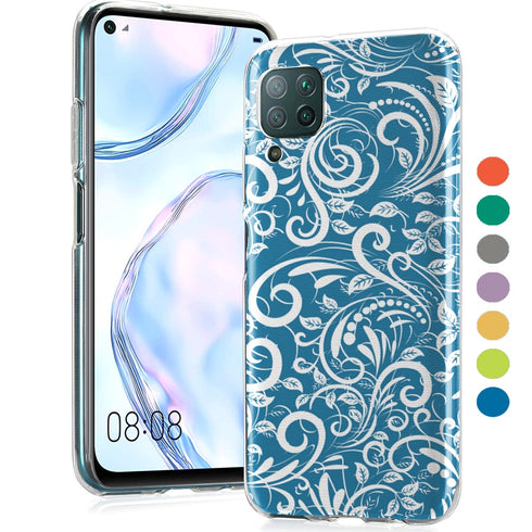Coque Bleu Queen Floral Pastel Pour Huawei P40 LITE en Silicone