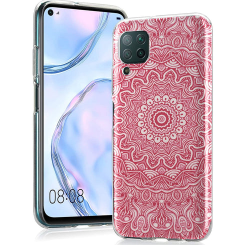 Coque gel Silicone indestructible P40 LIte Huawei Mandala rouge