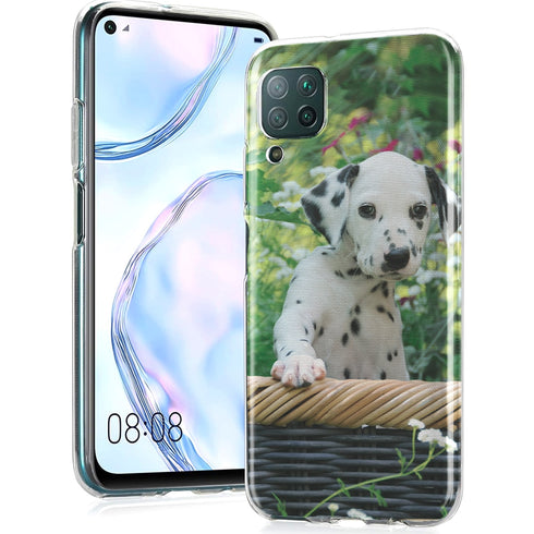 Coque P40 LITE Cute Dalmatian Puppy in a Basket ultra resistante