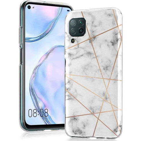 Coque en silicone personnalisée Golden Geometrics Marbre pour P40 LITE