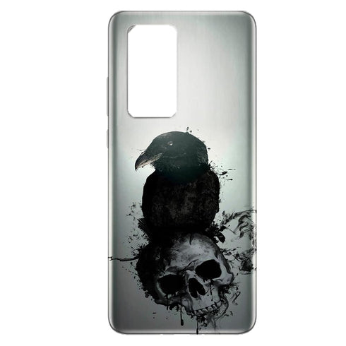 Raven And Skull | Coque pour Huawei P40, P40 Lite, P40 Pro, P40 LITE E, Honor 9c, Y7P | antichocs Silicone qui protège Bien MaCoquePerso
