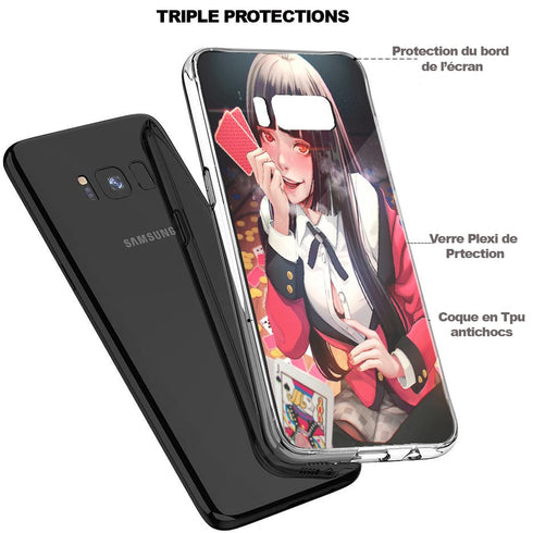 Yumeko Jabami Poker Gambling School | Coque Samsung S8 | Tpu Antichocs | Protection Compatible Galaxy S8 Plus, Verre Trempé - MaCoquePerso
