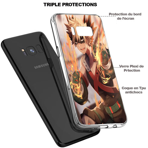 Coque pour Samsung S8 Hybride en Verre Trempé Katsuki Bakugo – Boku no Hero Academia
