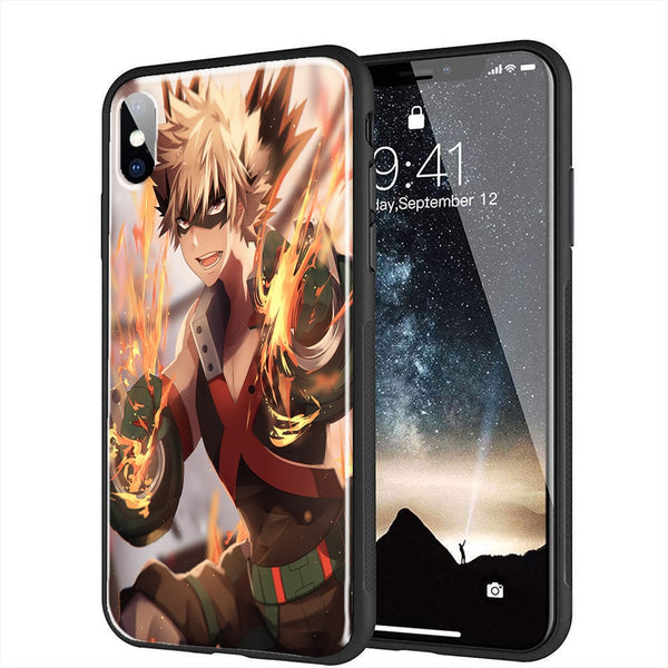 Coque Katsuki Bakugo pour iPhone X, en plexiglass