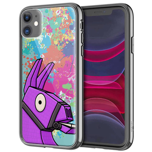 Lama Fortnite, Coque iPhone en Verre Trempé, collection Lama