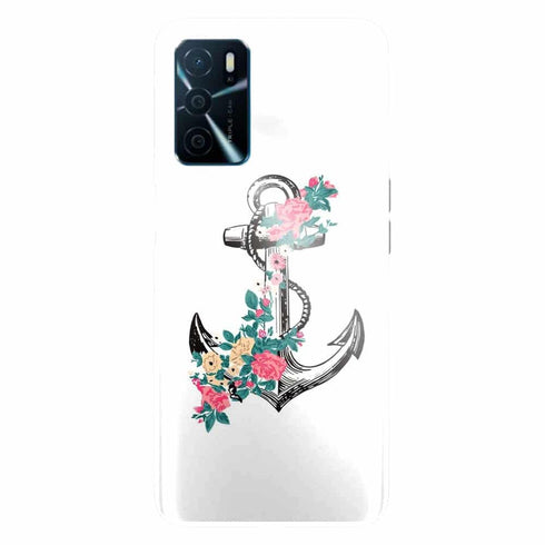 Coque Oppo A16 ancre florale rose