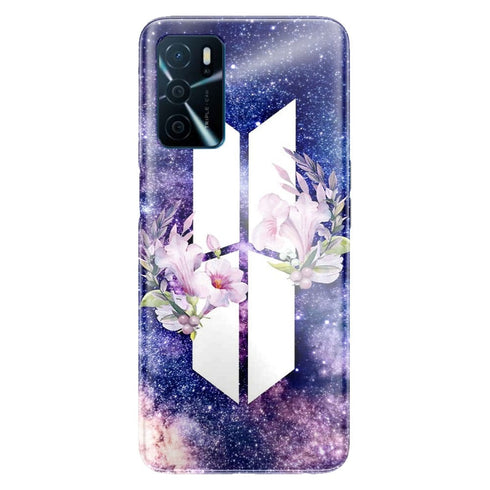 Coque Oppo A16 BTS Army galaxy fleurs
