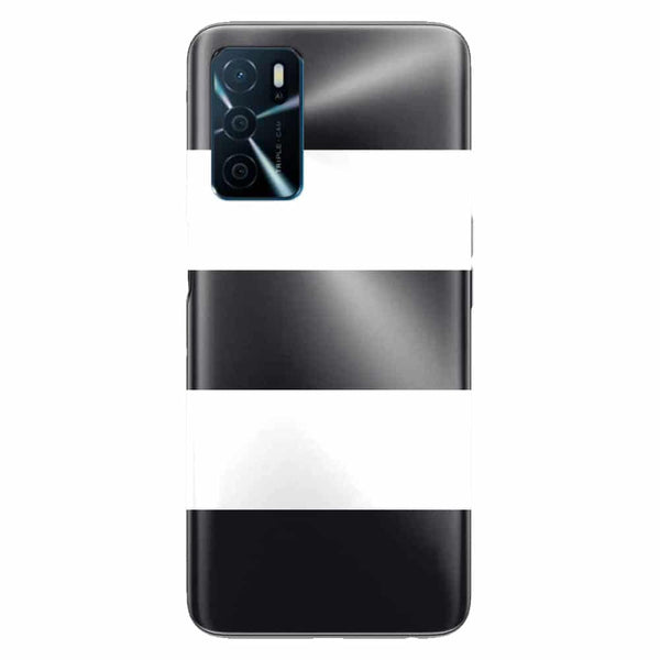 Coque Oppo A16 Bandes Mariniere Noires Blanches