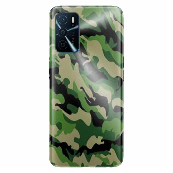 Coque de telephone Oppo A16 Camouflage Militaire Vert