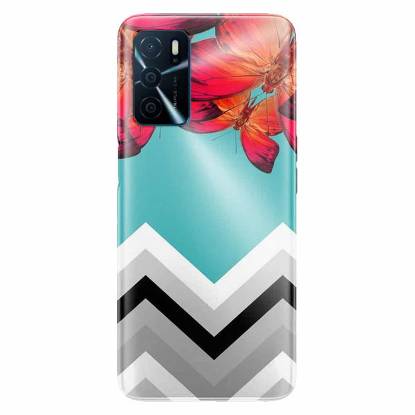 Coque Oppo A16 Papillon Aurore et Chevrons