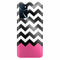 Coque Oppo A16 Chevrons Colorés Rose et Noir