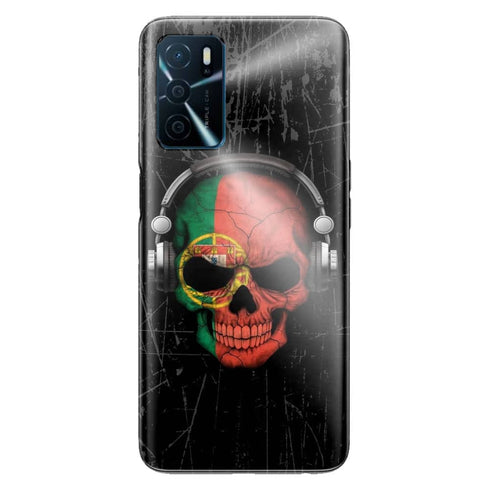 Coque Oppo A16 Dj Skull avec drapeau portugais