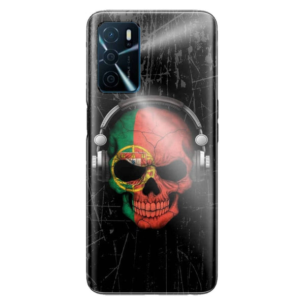 Coque Oppo A16 Dj Skull avec drapeau portugais