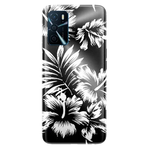 Coque pour Oppo A16 Fleurs Sauvages noires