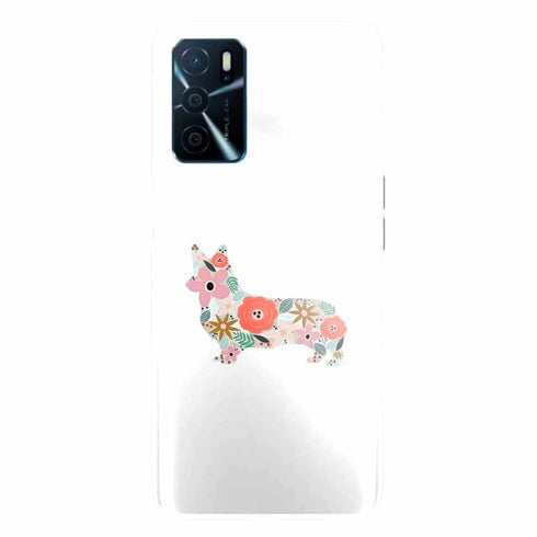 Coque Oppo A16 floral corgi