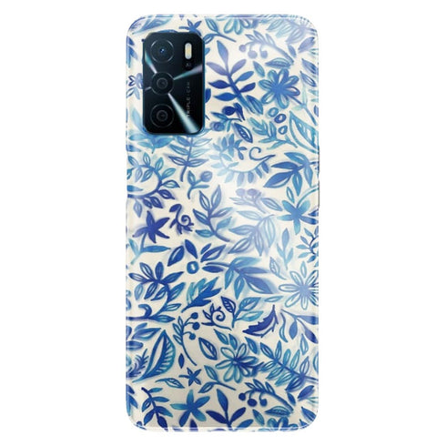 Coque Oppo A16 Jardin flottant motif aquarelle en bleu