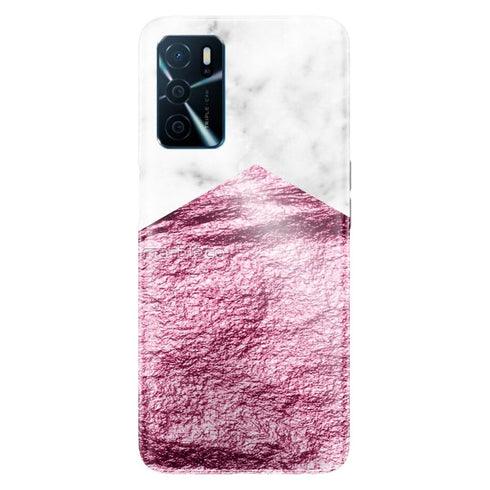 Coque Oppo A16 Marbre or rose magenta