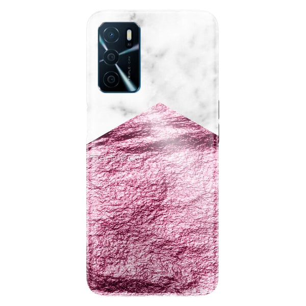 Coque Oppo A16 Marbre or rose magenta