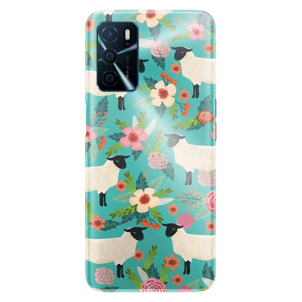 Coque Oppo A16 Motif Floral de sanctuaire de ferme de moutons