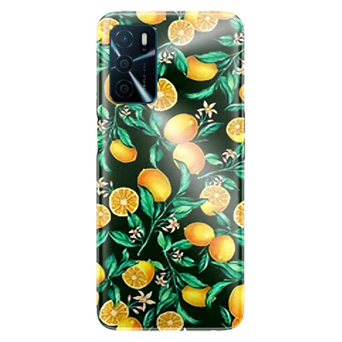 Coque Oppo A16 Orange sur Fond Noir