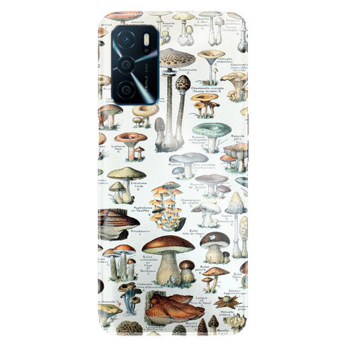 Coque Oppo A16 Tableau des champignons comestibles vintage