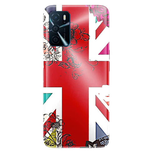 Coque Oppo A16 Union Jack Flowers