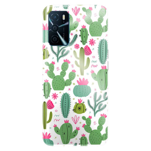 Coque Oppo A16 Minimalist pattern With Cactus Plants