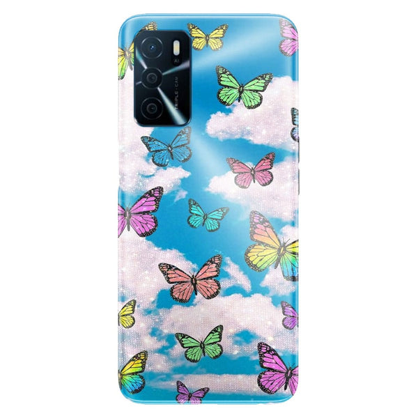 Coque Oppo A16 Motif papillon nuageux