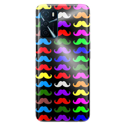 Coque Oppo A16 Moustaches Multicouleurs