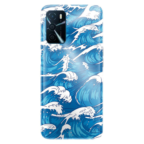 Coque Oppo A16 Storm Waves Seamless Pattern Ocean