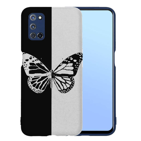 Coque Oppo A52, A72, A92 Butterfly Noir et Blanc
