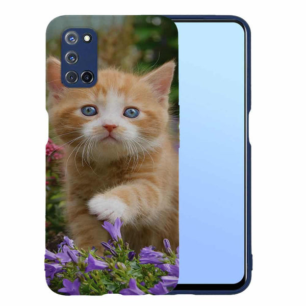 Coque Oppo A52, A72, A92 Flowery Garden Lovely and enchanting cat