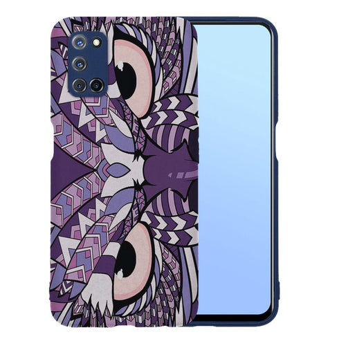 Coque Oppo A52, A72, A92 Hibou violet Azteque