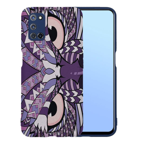 Coque Oppo A52, A72, A92 Hibou violet Azteque