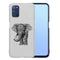 Coque Oppo A52, A72, A92 Noir dessin Blanc Elephant