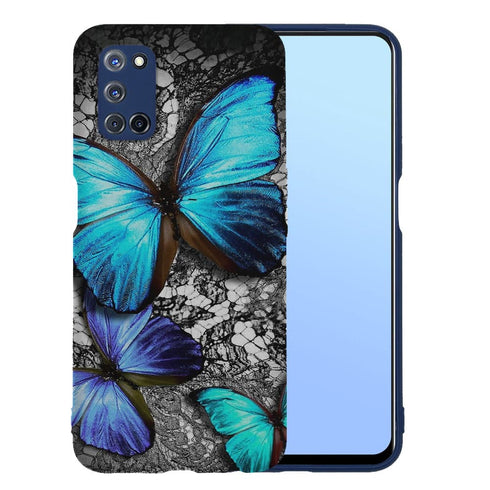 Coque Oppo A52, A72, A92 Papillon Turquoise