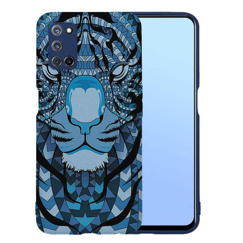 Coque Oppo A52, A72, A92 Tigre Bleu Aztec
