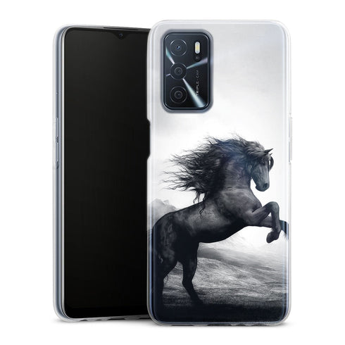 Coque Oppo Cheval Cabre Noir et Blanc dessin