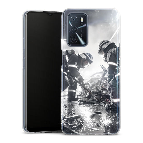 Coque Oppo INTERVENTION POMPIER ACCIDENT ROUTIER STYLE NOIR ET BLANC - MaCoquePerso