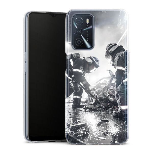 Coque Oppo INTERVENTION POMPIER ACCIDENT ROUTIER STYLE NOIR ET BLANC - MaCoquePerso